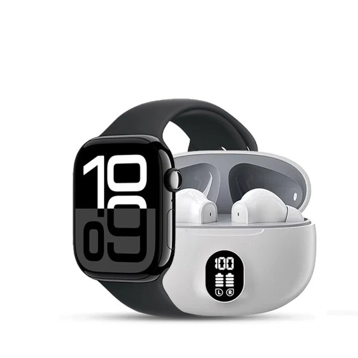 Smart Wireless Earbuds & Fitness Smartwatch Combo