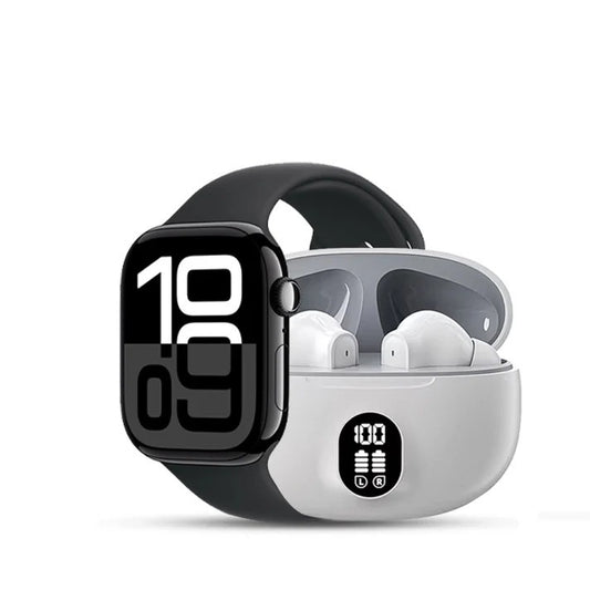 Smart Wireless Earbuds & Fitness Smartwatch Combo