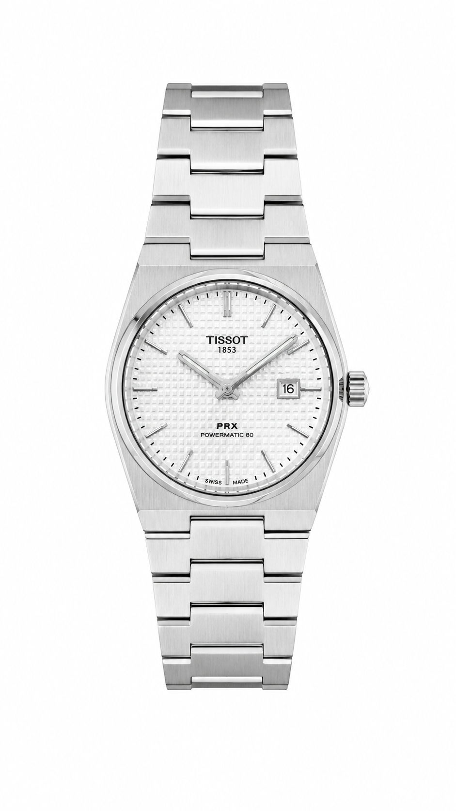 Tissot PRX Powermatic 80 Grey Stainless Steel Silver Dial Watch for Men's