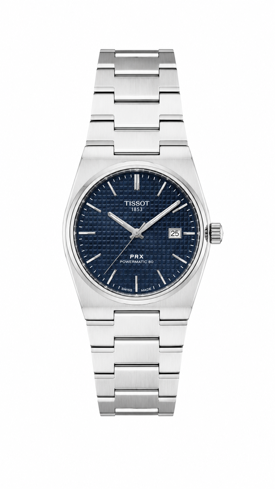 Tissot PRX Powermatic 80 Grey Stainless Steel Silver Dial Watch for Men's