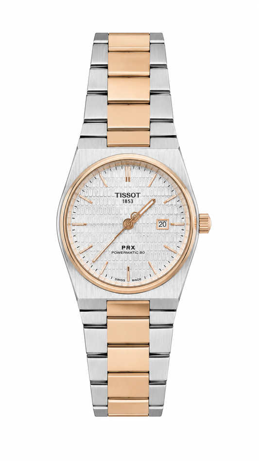 Tissot PRX Powermatic 80 Grey Stainless Steel Silver Dial Watch for Men's